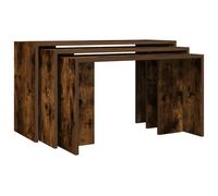 (smoked oak) vidaXL Nesting Tables Hallway End Table Coffee Table 3 pcs Engineered Wood
