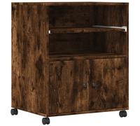 (smoked oak) vidaXL Printer Stand with Wheels Printer Table Office File Desk Organiser
