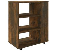 (smoked oak) vidaXL Rolling Cabinet Office Side Table Hall Drawer Cabinet Engineered Wood