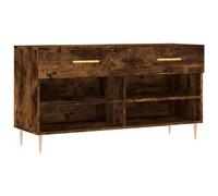 (smoked oak) vidaXL Shoe Bench Shoe Cupboard Shoe Storage Shoe Rack Black Engineered Wood