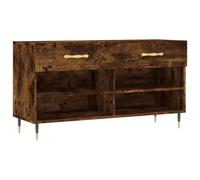 vidaXL Shoe Bench Smoked Oak 102x35x55 cm Engineered Wood UK NEW