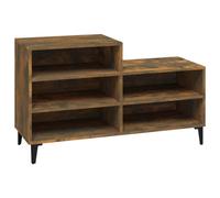 vidaXL Shoe Cabinet Smoked Oak 102x36x60 cm Engineered Wood UK NEW