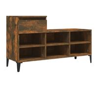 vidaXL Shoe Cabinet Smoked Oak 102x36x60 cm Engineered Wood UK GF0