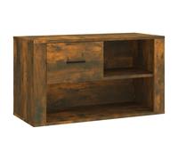 vidaXL Shoe Cabinet Smoked Oak 80x35x45 cm Engineered Wood NEW