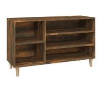 vidaXL Shoe Cabinet Smoked Oak 102x36x60 cm Engineered Wood UK NEW