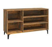vidaXL Shoe Cabinet Smoked Oak 102x36x60 cm Engineered Wood UK NEW