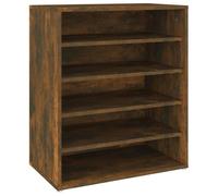 vidaXL Shoe Cabinet Smoked Oak 60x35x70 cm Engineered Wood UK HOT