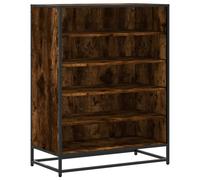 (smoked oak) vidaXL Shoe Cabinet Shoe Storage Rack Shoe Cupboard Engineered Wood and Metal
