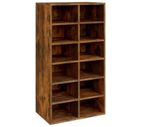 Vidaxl Shoe Rack Smoked Oak 54X34X100.5 Cm Engineered Wood