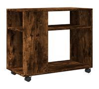 vidaXL Side Table with Wheels Smoked Oak 70x35x60 cm Engineered Wood