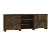 vidaXL 3 Piece Sideboard Smoked Oak Engineered Wood, Brown