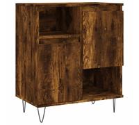 (smoked oak) vidaXL Sideboard Storage Cabinet Cupboard High Gloss White Engineered Wood