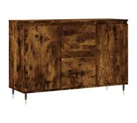 vidaXL Sideboard in Smoked Oak - Engineered Wood, Iron Legs, Ample Storage Space, Ideal for Living Room or Bedroom