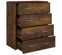 vidaXL Sideboard With 4 Drawers 60x30.5x71 cm Smoked Oak, Brown