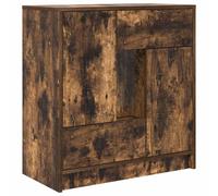 (smoked oak) vidaXL Sideboard with Drawers and Doors Black Oak 70.5x34x74.5 cm