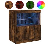 (smoked oak) vidaXL Sideboard with LED Lights Cupboard Highboard Storage Buffet Cabinet