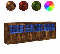 (smoked oak) vidaXL Sideboard with LED Lights Cupboard Highboard Storage Cabinet Brown Oak