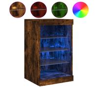 (smoked oak) vidaXL Sideboard with LED Lights Cupboard Highboard Storage Cabinet Smoked Oak