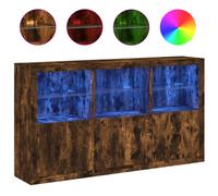 (smoked oak) vidaXL Sideboard with LED Lights Home Cupboard Side Cabinet Storage Highboard