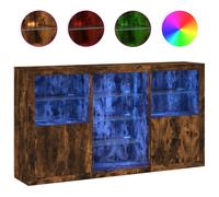 (smoked oak) vidaXL Sideboard with LED Lights Home Cupboard Side Cabinet Storage Highboard
