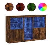 (smoked oak) vidaXL Sideboard with LED Lights Home Cupboard Side Cabinet Storage Highboard
