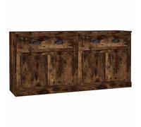 (smoked oak) vidaXL Sideboards Storage Cabinet Cupboard Highboard 2 pcs Engineered Wood