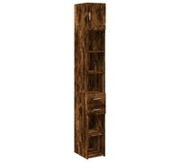 (smoked oak) vidaXL Slim Storage Cabinet Highboard Sideboard Concrete Grey Engineered Wood