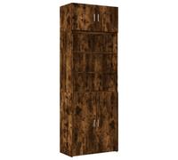(smoked oak) vidaXL Storage Cabinet Hallway Side Cabinet Sideboard Black Engineered Wood
