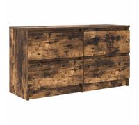 vidaXL TV Cabinet Smoked Oak 100x35x54 cm Engineered Wood - Brown, Brown