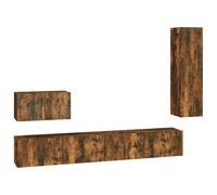 (smoked oak) vidaXL TV Cabinet Set 4 Piece TV Console Media Unit Cupboard Engineered Wood