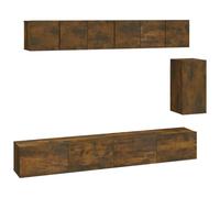 vidaXL 6 Piece TV Cabinet Set Smoked Oak Engineered Wood, Brown
