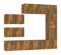 vidaXL 8 Piece TV Cabinet Set Smoked Oak Engineered Wood
