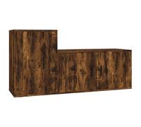 (smoked oak) vidaXL TV Cabinet Set TV Stands TV Unit Sideboard 2 Piece Engineered Wood