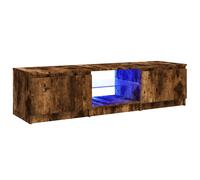 Vidaxl Tv Cabinet With LED Lights Media Furniture Sideboard Entertainment Centre Tv Console Media Unit Hifi Cabinet Smoked Oak 140X40X35.5 Cm, Brown