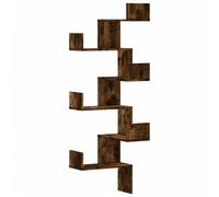 Vidaxl Wall Corner Shelf Smoked Oak 45X45X147 Cm Engineered Wood