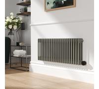 Smoked Stone Horizontal Smart Electric Radiator with Wi-Fi Thermostat - 1.2KW - H400xW1190 - Bathroom Safe