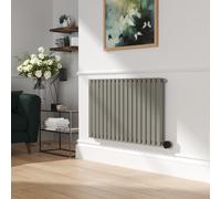 Smoked Stone Horizontal Smart Electric Radiator with Wi-Fi Thermostat - 1.2KW - H600xW1000 - Bathroom Safe