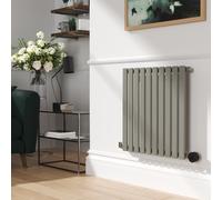 Smoked Stone Horizontal Smart Electric Radiator with Wi-Fi Thermostat - 1.2KW - H600xW590 - Bathroom Safe