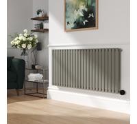 Smoked Stone Horizontal Smart Electric Radiator with Wi-Fi Thermostat - 2KW - H600xW1410 - Bathroom Safe