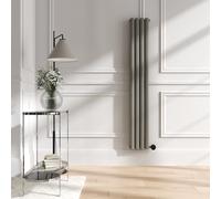Smoked Stone Vertical Smart Electric Radiator with Wi-Fi Thermostat - 1.2KW - H1600xW236 - Bathroom Safe