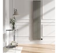 Smoked Stone Vertical Smart Electric Radiator with Wi-Fi Thermostat - 2x1KW - H1800xW354 - Bathroom Safe