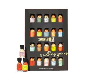 Smokehouse by Thoughtfully, Gourmet Ultimate Grilling Spice Set, Grill Seasonings and Rubs Gift Set, Flavors Include Chili Garlic, Italian Seasoning, Cayenne Spice Rub and More, Pack of 20