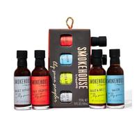 Smokehouse by Thoughtfully, Smokehouse Gourmet BBQ Sauce Sampler Set, Flavours Include Honey Chipotle, Smoky Bourbon, Sweet and Spicy, and Bacon BBQ Sauce, Pack of 4