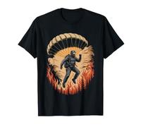 Smokejumper Silhouette Parachute Wildland Fire Sky T-Shirt