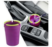 Smokeless Ashtray,Portable Car Ashtrays for Cup Holder Smell Proof,Multifunctional Ashtray with Lid Smell Proof for Ccar Truck SUV Keep Car Interior Accessories Tidy (Purple)