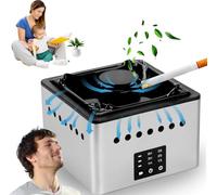 Smokeless Ashtray with Air Purifier, USB Rechargeable Odor Eliminator, LCD Display, Air Quality Detector for Home, Office, Car, Restaurant, Hotel
