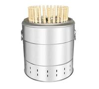 Smokeless BBQ Grill with 28 Stainless Steel Skewers - Portable 360° Charcoal Grill and Braising Barrel