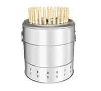 Smokeless BBQ Hanging Grill with 28 Stainless Steel Skewers - Portable 360° All-Purpose Charcoal Grill and Braising Barrel