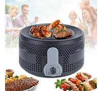 Smokeless Charcoal BBQ Grill - Portable Fan-Assisted Tabletop Barbecue for Camping, Hiking, Picnics - Smoke-Free Outdoor Cooking