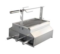 Smokeless Charcoal Grill, Style Thickened BBQ Grill - Portable Tabletop Grill for Outdoor Camping, Commercial Restaurant, Home Backyard Barbecue (silvery,square grid model)